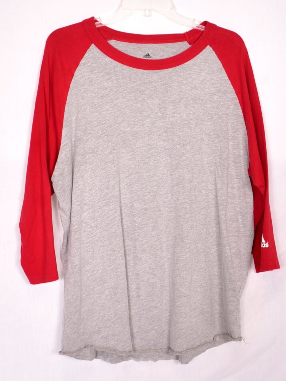 Adidas Men's Raglan Tee Shirt Size Large Red & Gray Size Large
